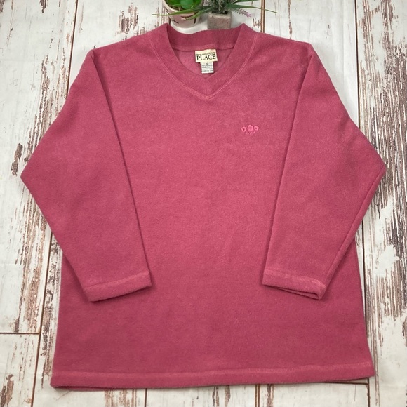 Children’s Place Sweater V-Neck Baby Pink Sz 12 - Picture 1 of 11